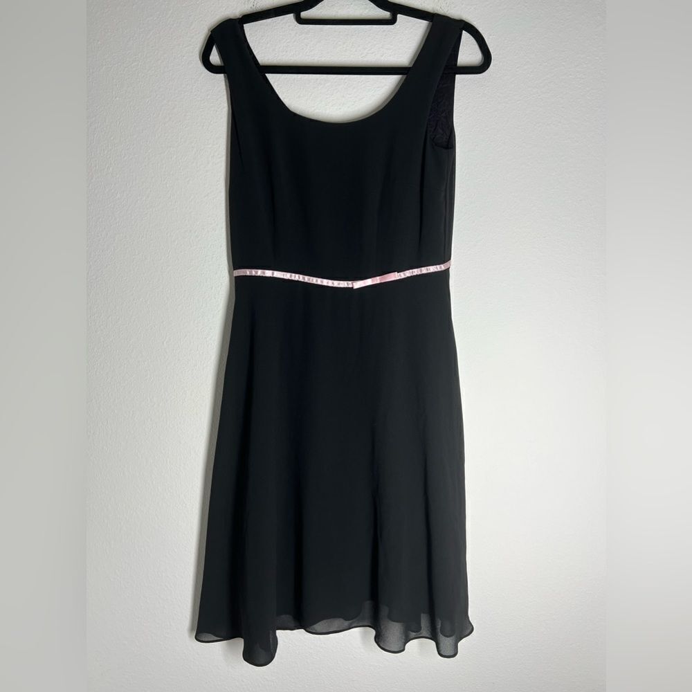 I.N. Studio 90s Pink Tie Dress Black Sleeveless Size 8